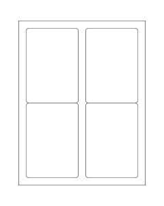 3 1/2" x 5"  White Removable  Rectangle  Laser  Labels
