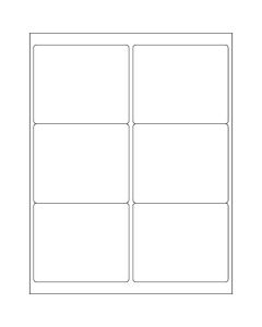 4" x 3 1/3"  White Removable  Rectangle  Laser  Labels