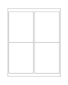 4" x 5"  White Removable  Rectangle  Laser  Labels