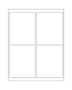 4" x 5"  White Removable  Rectangle  Laser  Labels