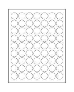 1"  Glossy  White Circle  Laser  Labels