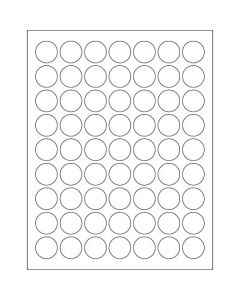 1"  White Circle  Laser  Labels