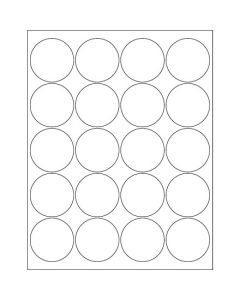 2"  Glossy  White Circle  Laser  Labels