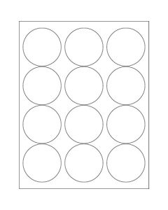 2 1/2"  Glossy  White Circle  Laser  Labels