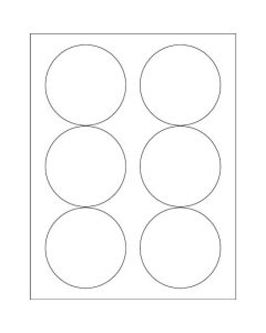 3.33"  White Circle  Laser  Labels