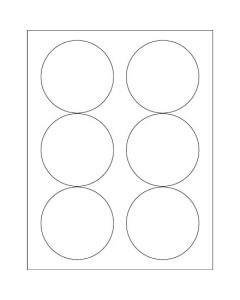 3.33"  White Circle  Laser  Labels