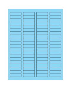 1 3/4" x 1/2"  Fluorescent  Pastel  Blue Rectangle  Laser  Labels