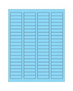 1 3/4" x 1/2"  Fluorescent  Pastel  Blue Rectangle  Laser  Labels