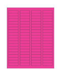 1 3/4" x 1/2"  Fluorescent  Pink Rectangle  Laser  Labels