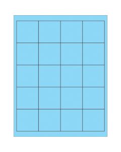 2" x 2"  Fluorescent  Pastel  Blue Rectangle  Laser  Labels