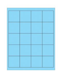 2" x 2"  Fluorescent  Pastel  Blue Rectangle  Laser  Labels