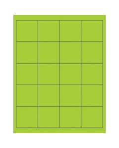 2" x 2"  Fluorescent  Green Rectangle  Laser  Labels