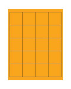 2" x 2"  Fluorescent  Orange Rectangle  Laser  Labels