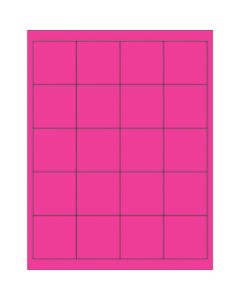 2" x 2"  Fluorescent  Pink Rectangle  Laser  Labels