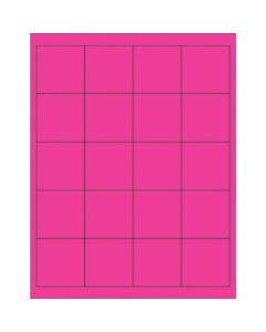 2" x 2"  Fluorescent  Pink Rectangle  Laser  Labels