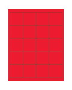 2" x 2" Fluorescent   Red Rectangle  Laser  Labels