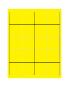 2" x 2"  Fluorescent  Yellow Rectangle  Laser  Labels
