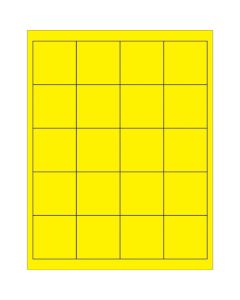 2" x 2"  Fluorescent  Yellow Rectangle  Laser  Labels