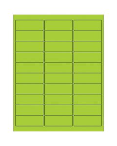 2 5/8" x 1"  Fluorescent  Green Rectangle  Laser  Labels