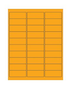 2 5/8" x 1"  Fluorescent  Orange Rectangle  Laser  Labels