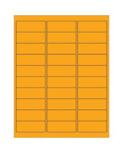 2 5/8" x 1"  Fluorescent  Orange Rectangle  Laser  Labels