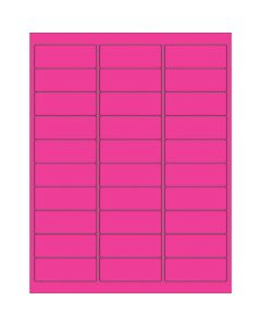 2 5/8" x 1"  Fluorescent  Pink Rectangle  Laser  Labels