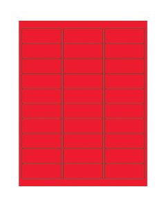 2 5/8" x 1"  Fluorescent  Red Rectangle  Laser  Labels