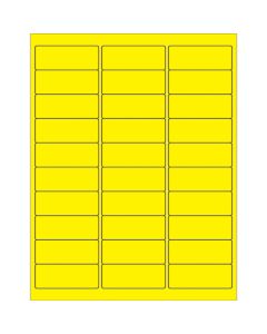 2 5/8" x 1"  Fluorescent  Yellow Rectangle  Laser  Labels