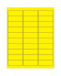 2 5/8" x 1"  Fluorescent  Yellow Rectangle  Laser  Labels