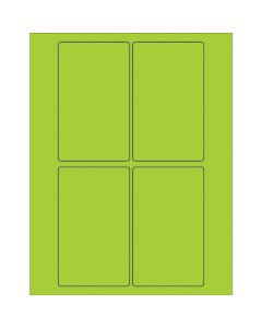 3" x 5"  Fluorescent  Green Rectangle  Laser  Labels