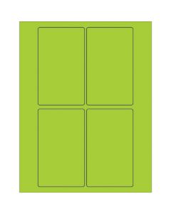 3" x 5"  Fluorescent  Green Rectangle  Laser  Labels