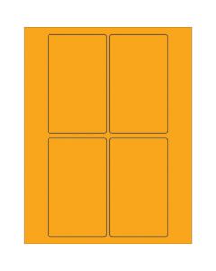 3" x 5"  Fluorescent  Orange Rectangle  Laser  Labels
