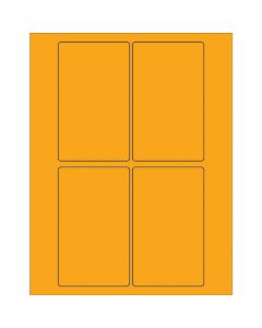 3" x 5"  Fluorescent  Orange Rectangle  Laser  Labels