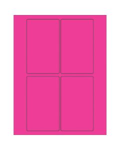 3" x 5"  Fluorescent  Pink Rectangle  Laser  Labels