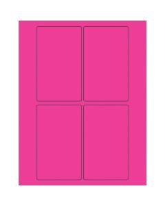 3" x 5"  Fluorescent  Pink Rectangle  Laser  Labels