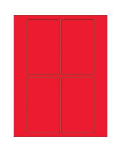 3" x 5"  Fluorescent  Red Rectangle  Laser  Labels