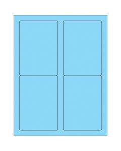 3 1/2" x 5"  Fluorescent  Pastel  Blue Rectangle  Laser  Labels