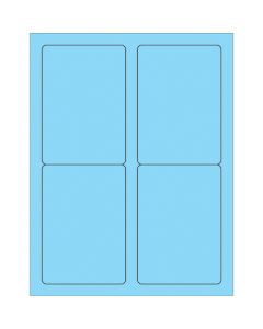 3 1/2" x 5"  Fluorescent  Pastel  Blue Rectangle  Laser  Labels