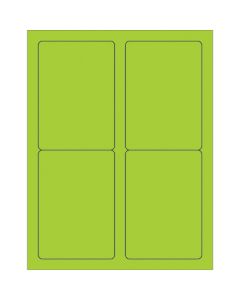 3 1/2" x 5"  Green Rectangle  Laser  Labels