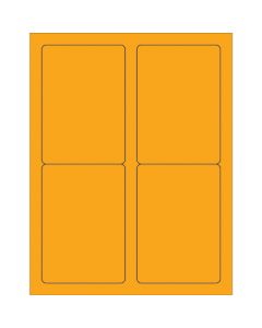 3 1/2" x 5"  Fluorescent  Orange Rectangle  Laser  Labels