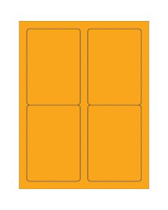 3 1/2" x 5"  Fluorescent  Orange Rectangle  Laser  Labels