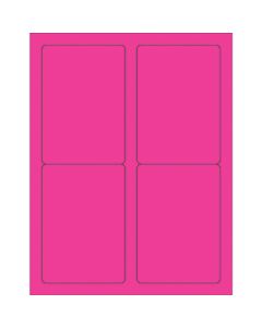 3 1/2" x 5"  Fluorescent  Pink Rectangle  Laser  Labels