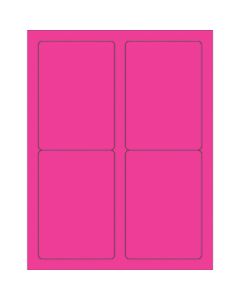 3 1/2" x 5"  Fluorescent  Pink Rectangle  Laser  Labels