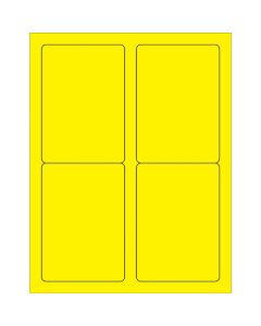 3 1/2" x 5"  Fluorescent  Yellow Rectangle  Laser  Labels