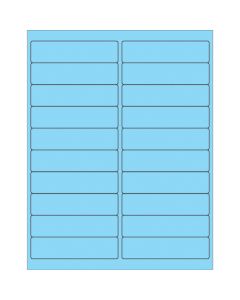 4" x 1"  Fluorescent  Pastel  Blue Rectangle  Laser  Labels