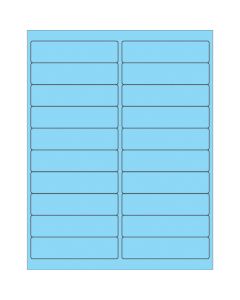 4" x 1"  Fluorescent  Pastel  Blue Rectangle  Laser  Labels