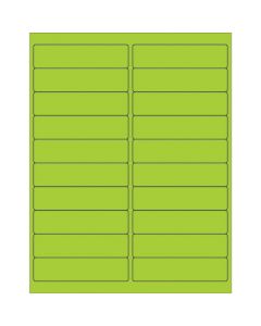 4" x 1"  Fluorescent  Green Rectangle  Laser  Labels