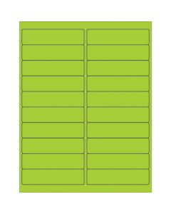 4" x 1"  Fluorescent  Green Rectangle  Laser  Labels