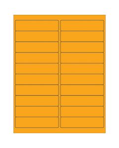 4" x 1"  Fluorescent  Orange Rectangle  Laser  Labels