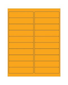 4" x 1"  Fluorescent  Orange Rectangle  Laser  Labels